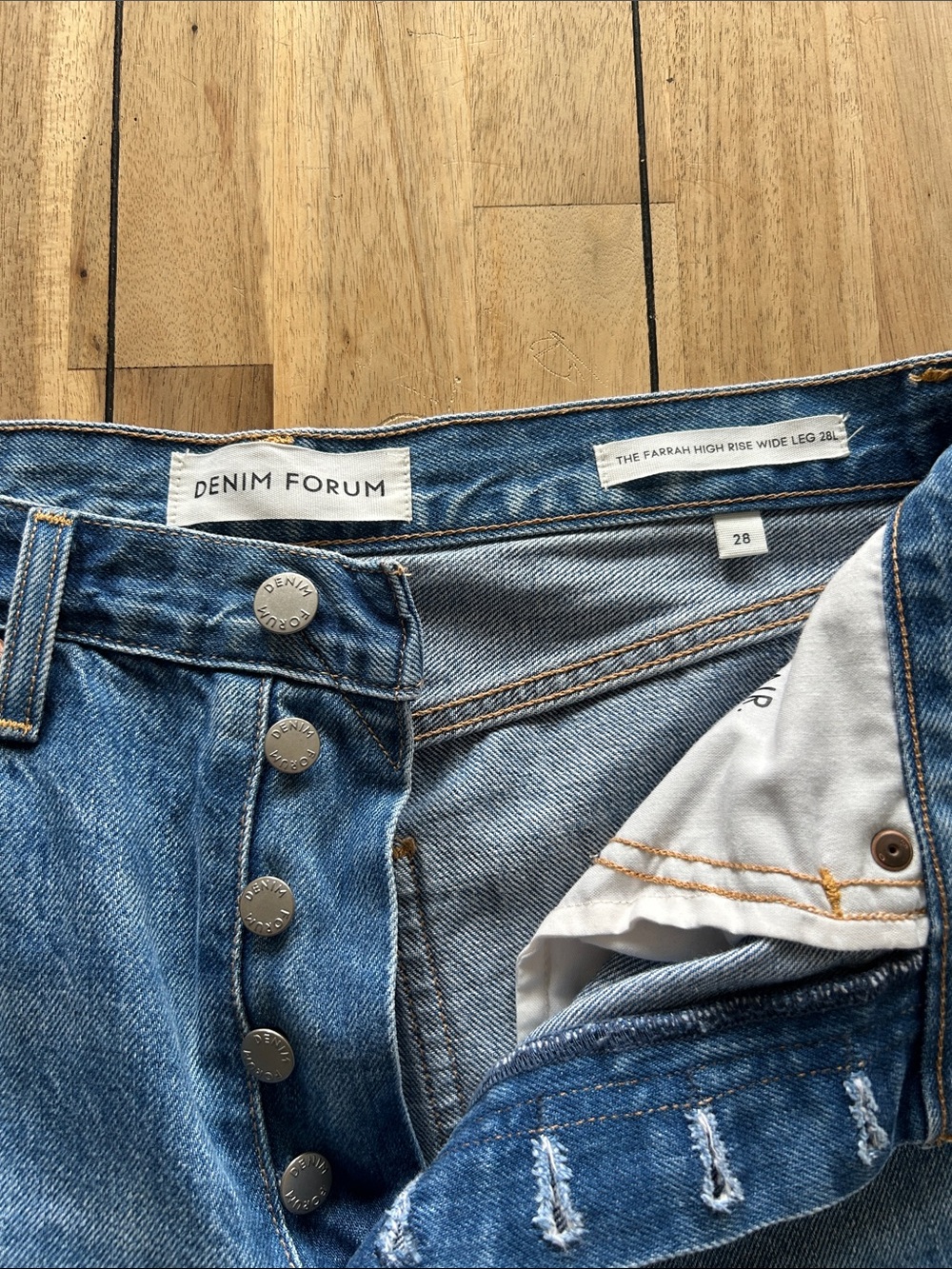 Denim Forum Farrah high rise wide leg jeans - Picture 2 of 5